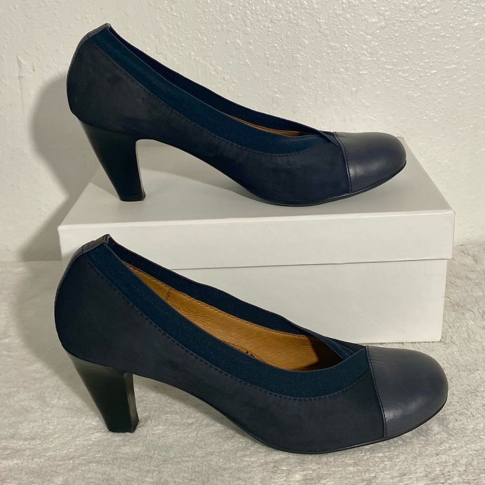 Sofft Suede Leather Cap Toe Pumps Women’s Size 8M Blue Gray - Picture 3 of 11